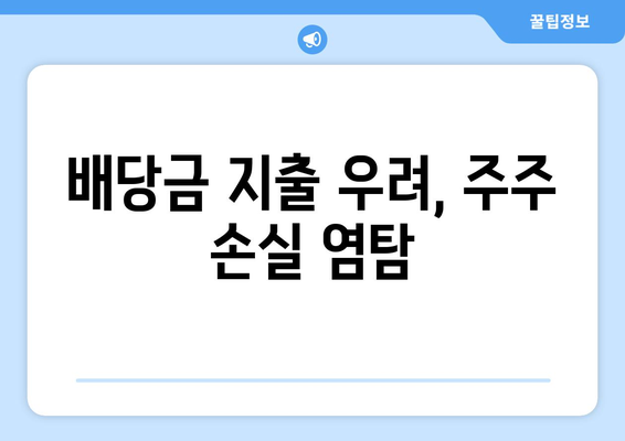 배당금 지출 우려, 주주 손실 염탐