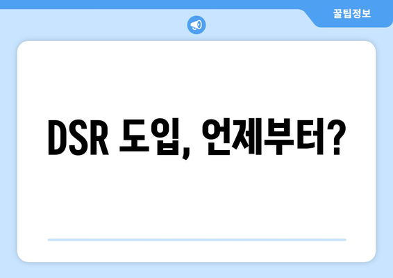 DSR 도입, 언제부터?