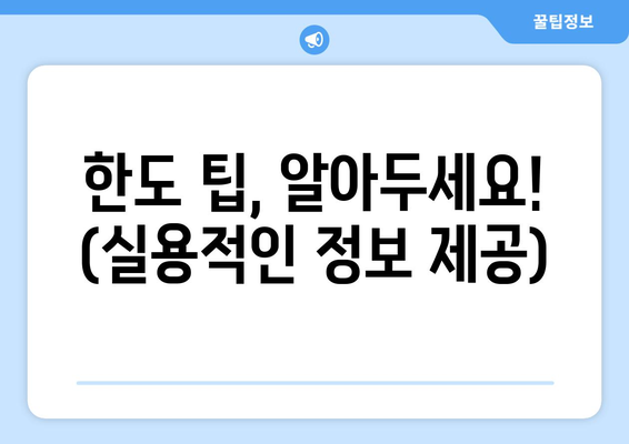 한도 팁, 알아두세요! (실용적인 정보 제공)