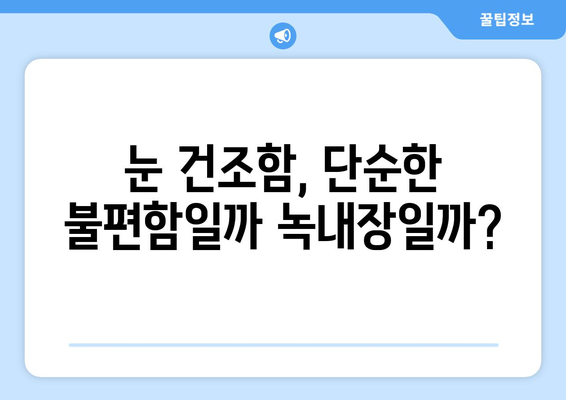 눈이 건조할 때 의심되는 통증, 녹내장일까요? | 녹내장 증상, 건조안 증상 비교, 눈 건강 관리 팁