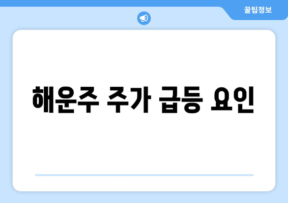 해운주 주가 급등 요인