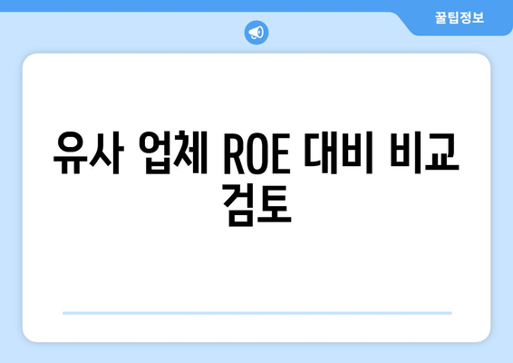 유사 업체 ROE 대비 비교 검토