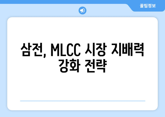 삼전, MLCC 시장 지배력 강화 전략