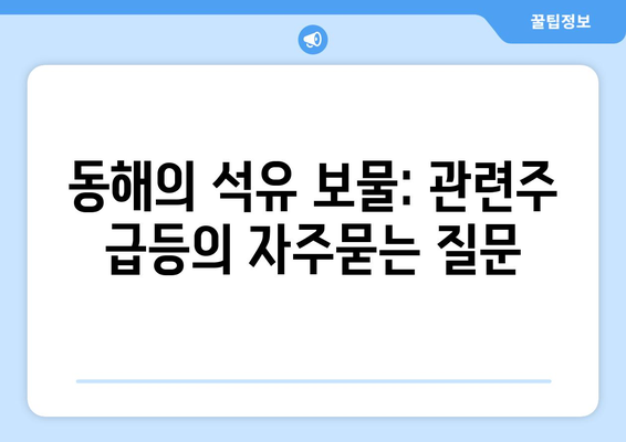 동해의 석유 보물: 관련주 급등