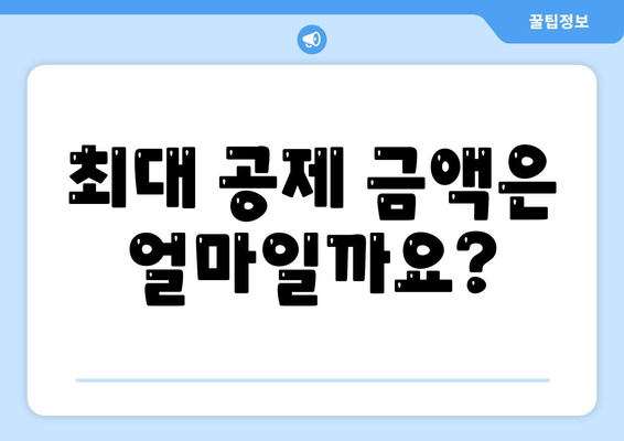 최대 공제 금액은 얼마일까요?