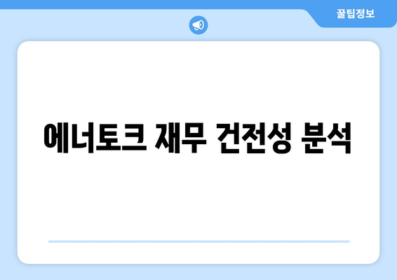 에너토크 재무 건전성 분석