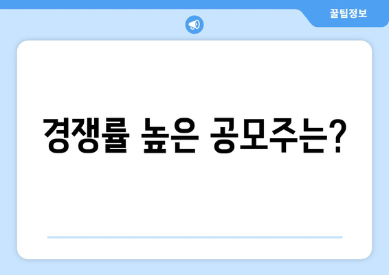 경쟁률 높은 공모주는?