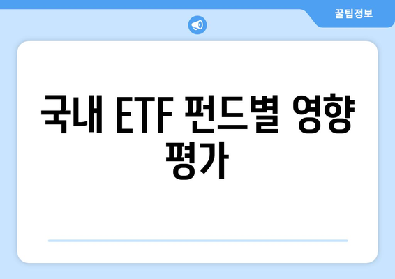 국내 ETF 펀드별 영향 평가