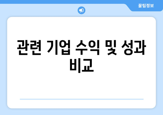 관련 기업 수익 및 성과 비교