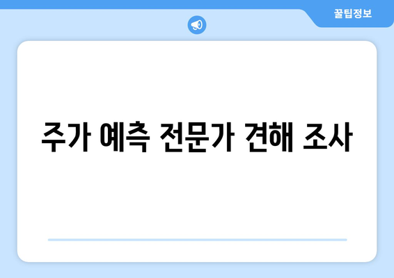 주가 예측 전문가 견해 조사