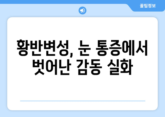 황반변성 극복, 눈 통증 이겨낸 감동 실화| ○○○ 씨의 성공 스토리 | 황반변성, 눈 통증, 극복 사례, 성공 이야기