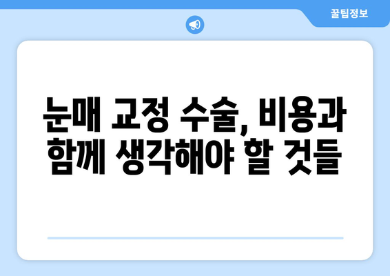 눈매 교정 수술로 아름다운 눈 모양을 만들고 싶다면? | 눈매 교정 수술 종류, 후기, 비용, 유명한 병원 정보