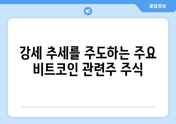 강세 추세를 주도하는 주요 비트코인 관련주 주식