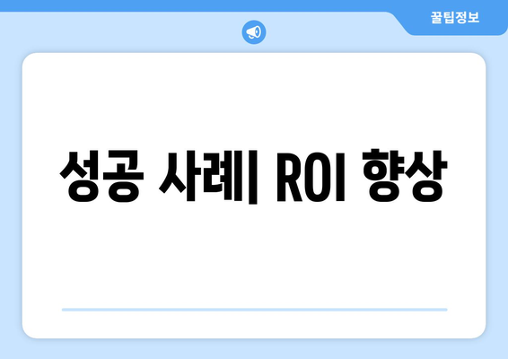 성공 사례| ROI 향상