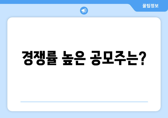 경쟁률 높은 공모주는?