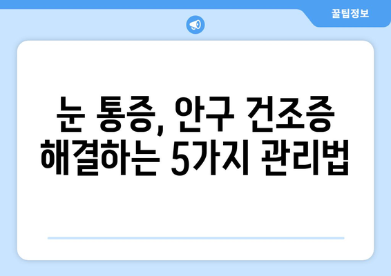 안구 건조증, 눈 통증의 원인과 해결책| 5가지 관리법 | 눈 건조증, 눈 통증, 안구 건조증 관리