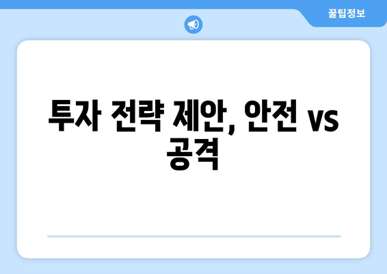 투자 전략 제안, 안전 vs 공격