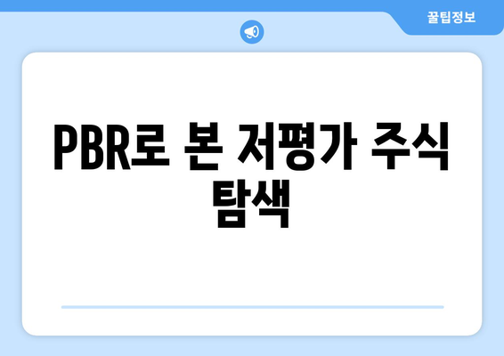 PBR로 본 저평가 주식 탐색