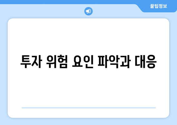 투자 위험 요인 파악과 대응