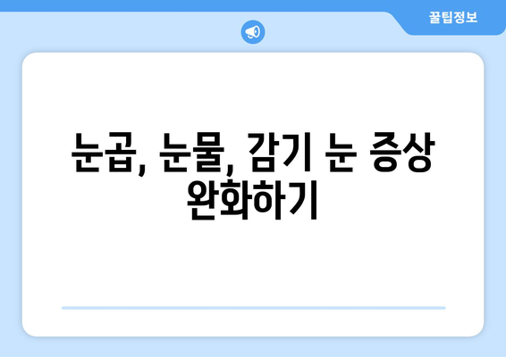 감기로 인한 눈통 증상, 안전하고 효과적인 완화 방법 | 눈 통증, 눈곱, 눈물, 감기