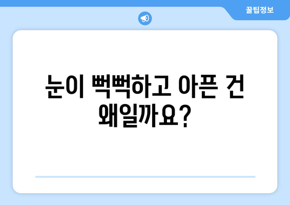 안구 건조증과 눈 통증, 그 원인을 파헤쳐 봅니다 | 눈 건조증, 눈 통증, 원인, 증상, 치료