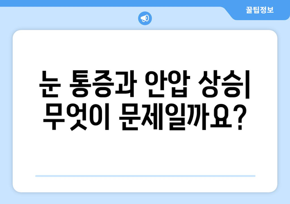 눈 통증과 안압 상승| 원인 분석 및 해결 방안 | 눈 건강, 안과 질환, 시력 저하