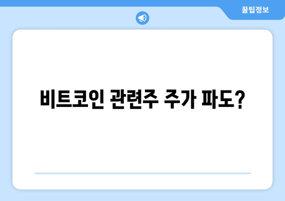 비트코인 관련주 주가 파도?