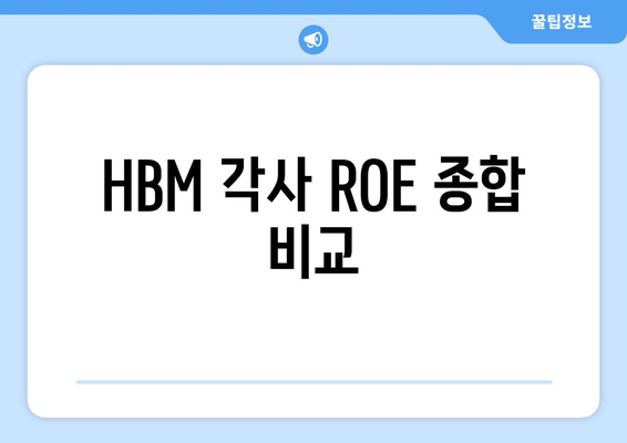 HBM 각사 ROE 종합 비교