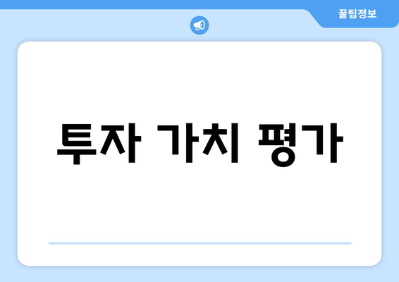 투자 가치 평가