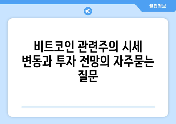 비트코인 관련주의 시세 변동과 투자 전망