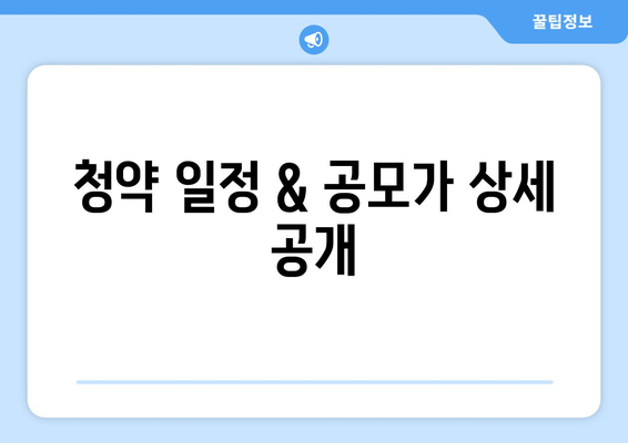 청약 일정 & 공모가 상세 공개