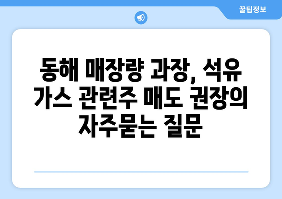 동해 매장량 과장, 석유 가스 관련주 매도 권장