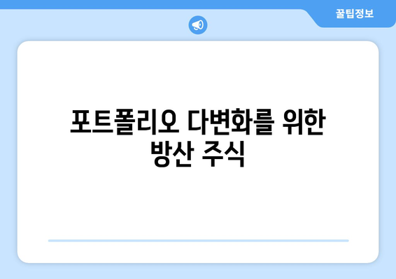 포트폴리오 다변화를 위한 방산 주식