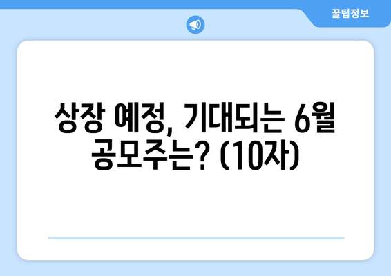 상장 예정, 기대되는 6월 공모주는? (10자)