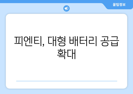 피엔티, 대형 배터리 공급 확대