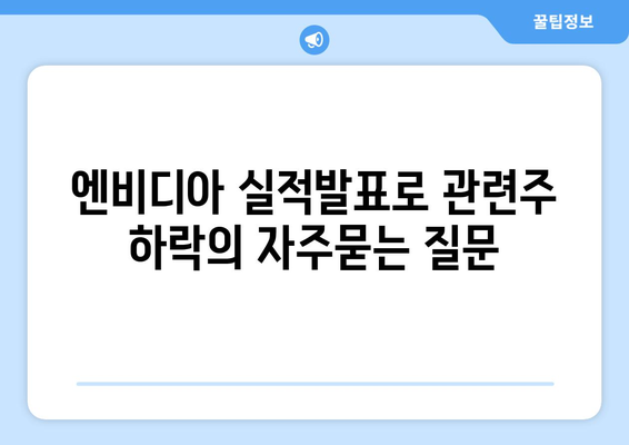 엔비디아 실적발표로 관련주 하락