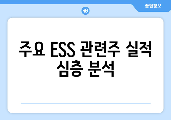 주요 ESS 관련주 실적 심층 분석