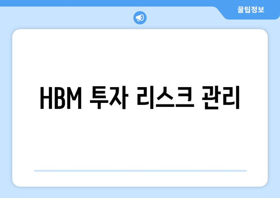 HBM 투자 리스크 관리