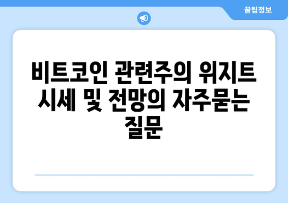 비트코인 관련주의 위지트 시세 및 전망