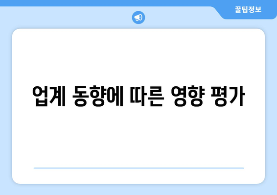 업계 동향에 따른 영향 평가