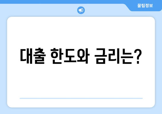 대출 한도와 금리는?