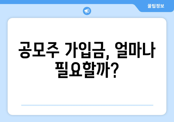 공모주 가입금, 얼마나 필요할까?