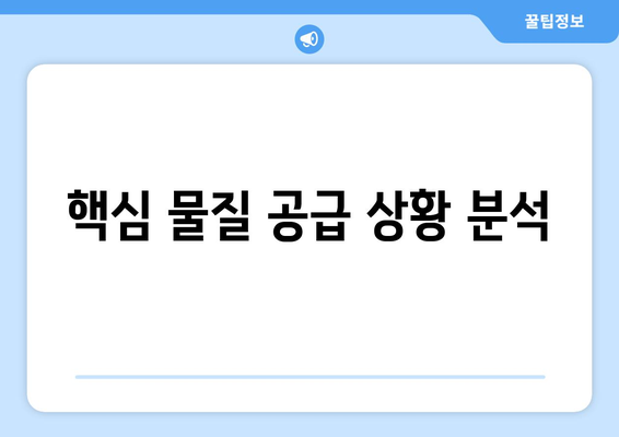 핵심 물질 공급 상황 분석