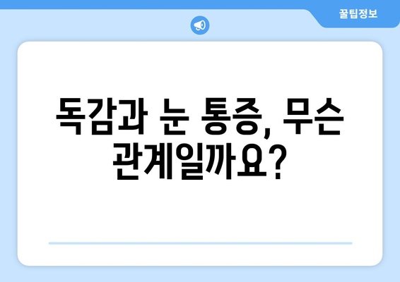 독감 걸렸을 때 눈 통증, 왜 생길까요? | 독감, 눈 통증, 원인, 증상, 예방