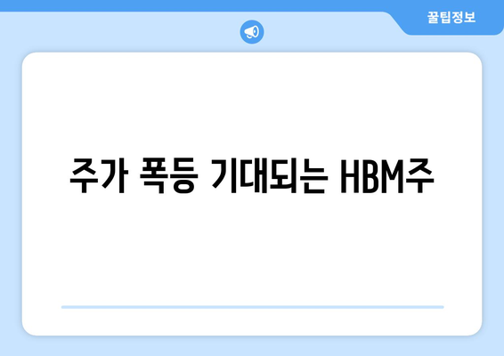 주가 폭등 기대되는 HBM주