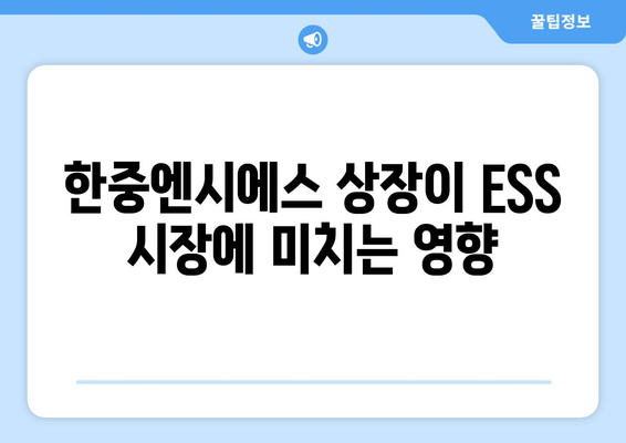 한중엔시에스 상장이 ESS 시장에 미치는 영향