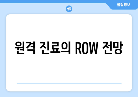 원격 진료의 ROW 전망