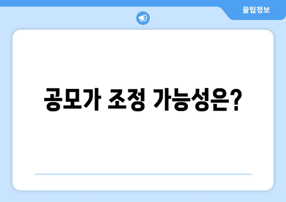 공모가 조정 가능성은?