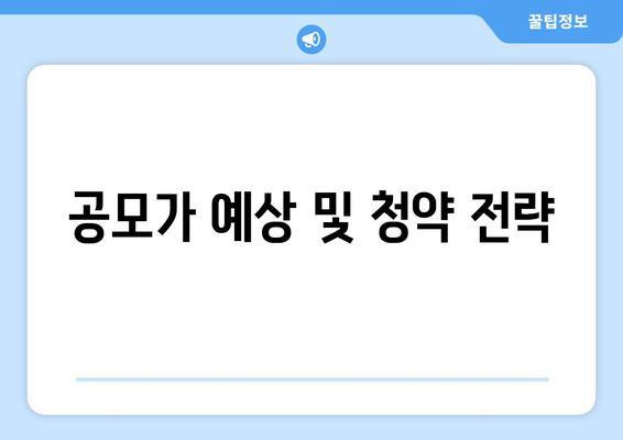 공모가 예상 및 청약 전략