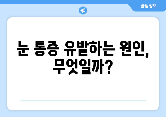 눈 통증, 영양제로 해결할 수 있을까? | 눈 통증 완화, 응급 상황 대처법, 영양제 추천